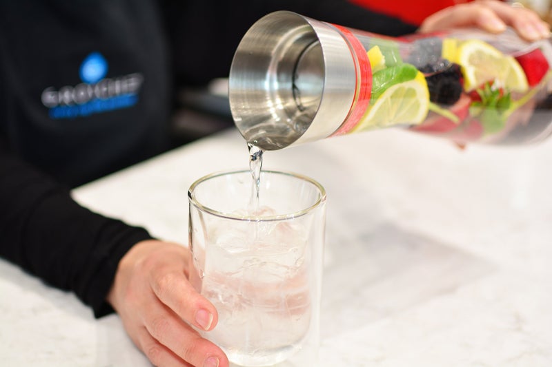 Grosche Rio - Glass Pitcher with Lid - Glass Juice Pitcher - Clear Glass Drink Pitcher - Infused Glass Water Pitcher and Drink Infuser 1000ml, 32 Oz - Image 3